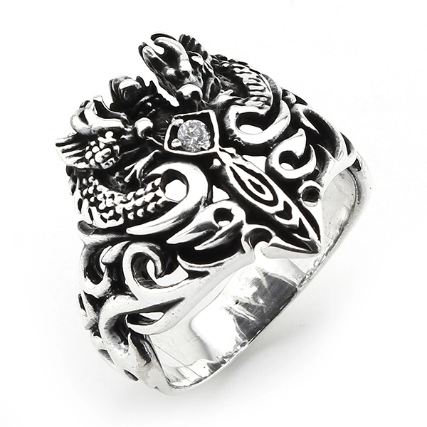 925 Sterling Silver Oxidized Knight Men Ring