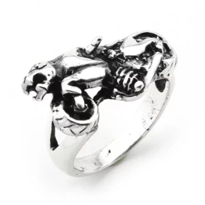 925 Sterling Silver Oxidized Motorcyle Men Ring 2