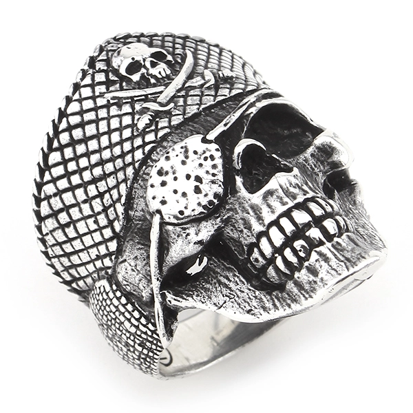 925 Sterling Silver Oxidized Pirate Men Ring 2