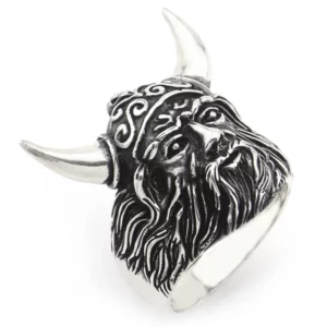 925 Sterling Silver Oxidized Viking Men Ring