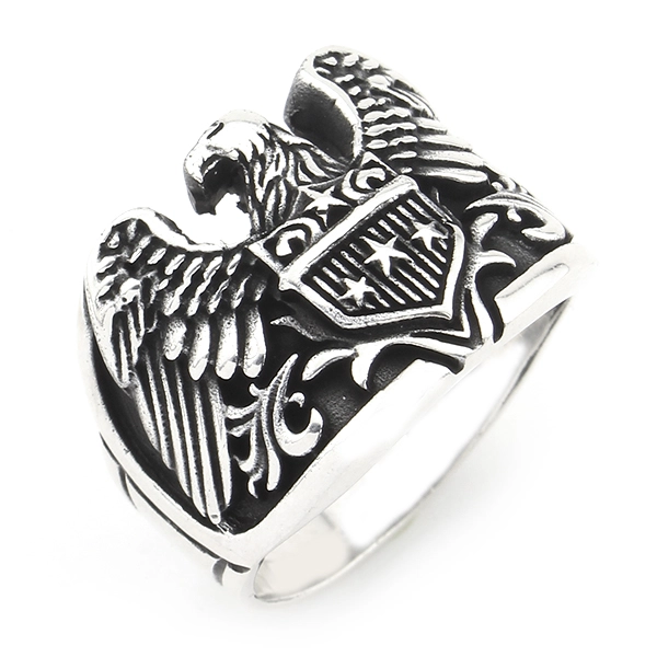 925 Sterling Silver Oxidized Eagle Men Ring 17