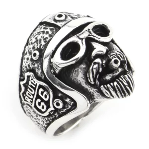 925 Sterling Silver Oxidized Motorcyle Men Ring