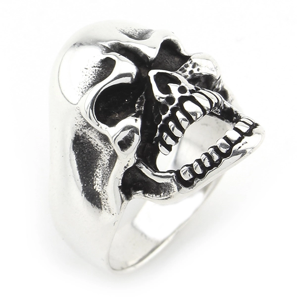 925 Sterling Silver Oxidized Skull Men Ring 28