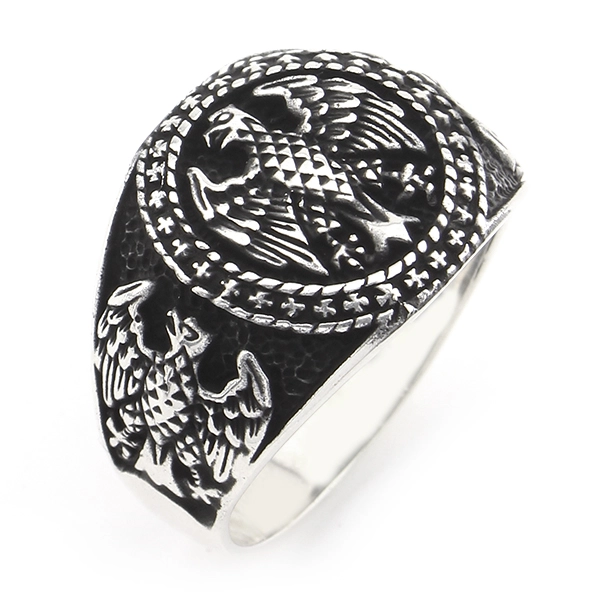 925 Sterling Silver Oxidized Eagle Men Ring 18