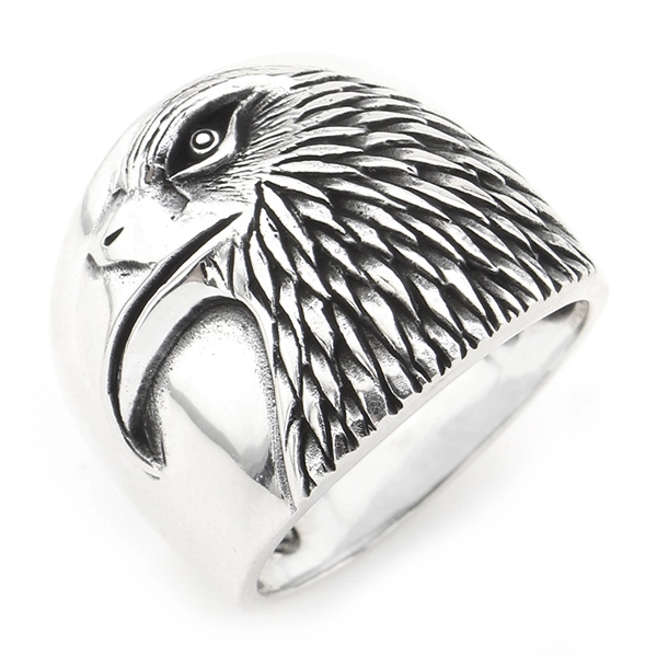 925 Sterling Silver Oxidized Eagle Men Ring 20