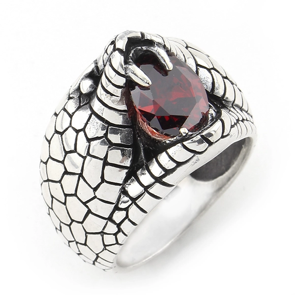 925 Sterling Silver Oxidized Stone Men Ring 2