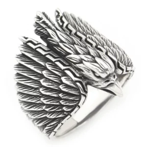 925 Sterling Silver Oxidized Eagle Men Ring