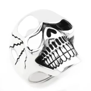 925 Sterling Silver Oxidized Skull Men Ring 43