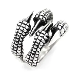925 Sterling Silver Oxidized Claw Men Ring 6