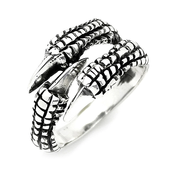 925 Sterling Silver Oxidized Claw Men Ring 7