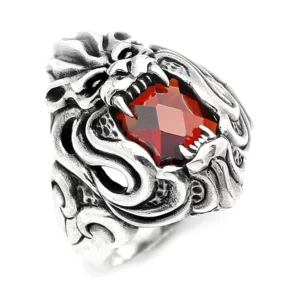 925 Sterling Silver Oxidized Stone Men Ring