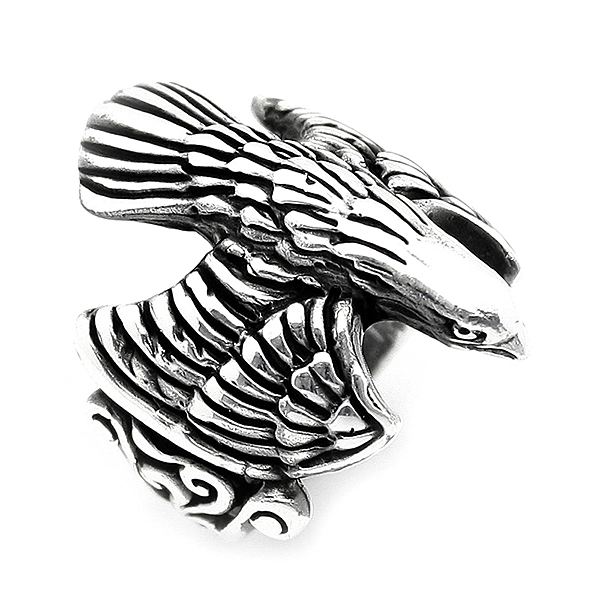 925 Sterling Silver Oxidized Eagle Men Ring 10