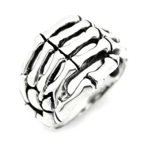 925 Sterling Silver Oxidized Skeleton Men Ring 2