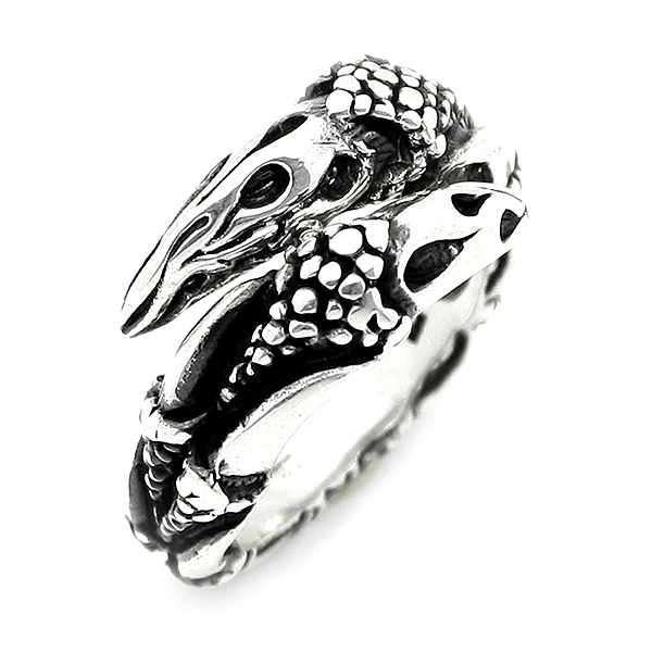925 Sterling Silver Oxidized Claw Men Ring 3