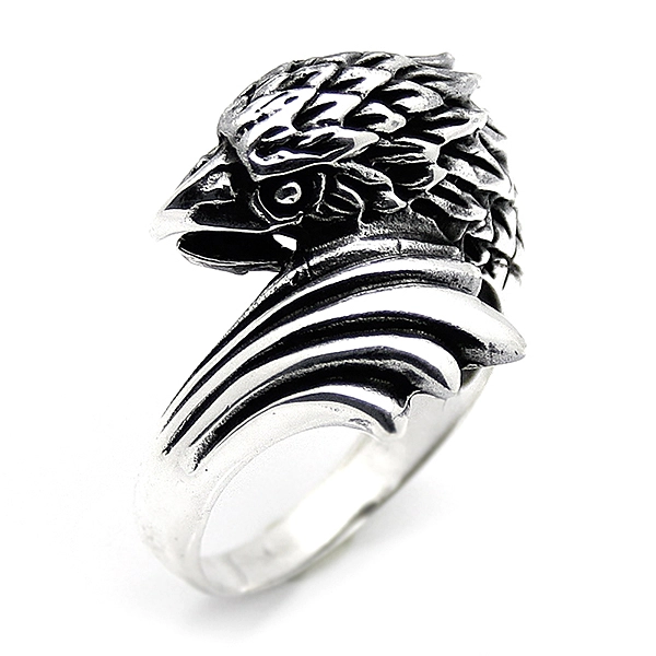 925 Sterling Silver Oxidized Eagle Men Ring 15