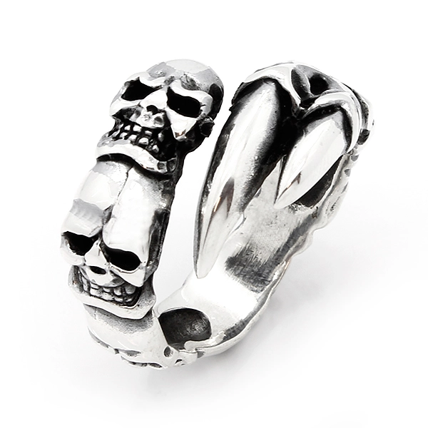 925 Sterling Silver Oxidized Skull Men Ring 24