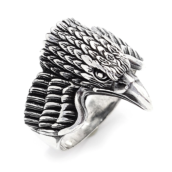 925 Sterling Silver Oxidized Eagle Men Ring 16