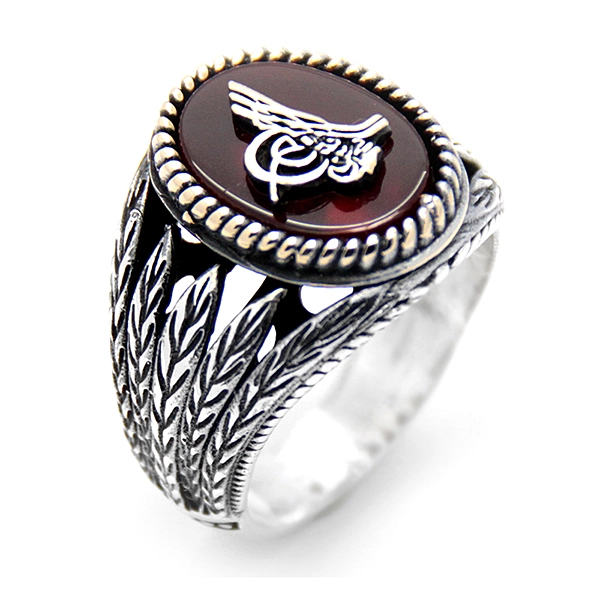 925 Sterling Silver Oxidized Star and Crescent Men Ring 11