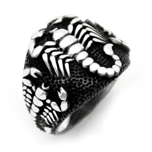 925 Sterling Silver Oxidized Emblem Men Ring 2