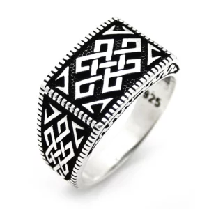 925 Sterling Silver Oxidized Archer Men Ring