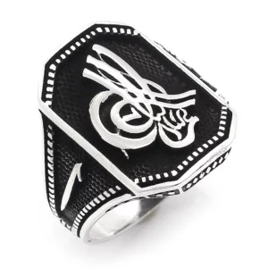 925 Sterling Silver Oxidized Double Sword Men Ring