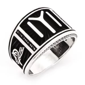 925 Sterling Silver Oxidized IYI Men Ring 10