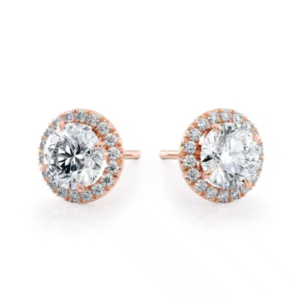 925 Sterling Silver Classic Halo Stud Earrings with CZ Stone