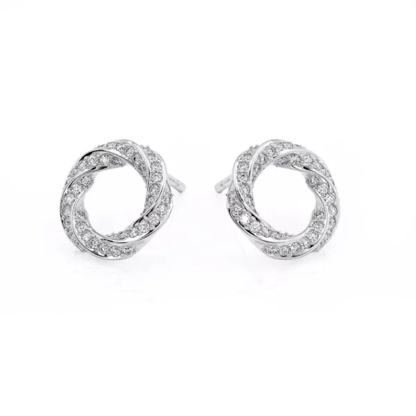 925 Sterling Silver Spiralle Earrings with CZ Stones