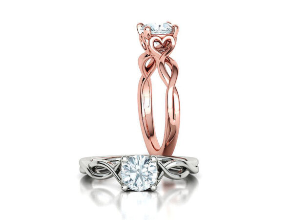 Solitaire Heart Ring 4 Prong Paradise Design