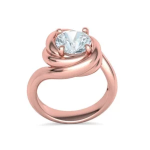 Engagement Spiral Design Ring Hollowed Twisted