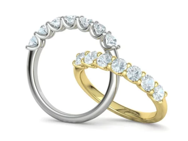 7 Stone Diamond Half Eternity Ring