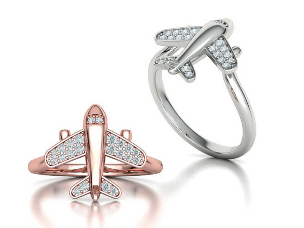 Airplane Diamond Ring Own Design