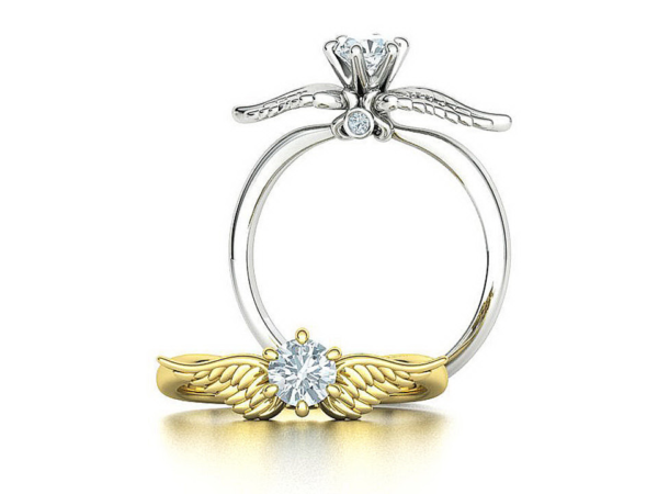 Angel Wings Solitaire Ring Own Design Promise Ring