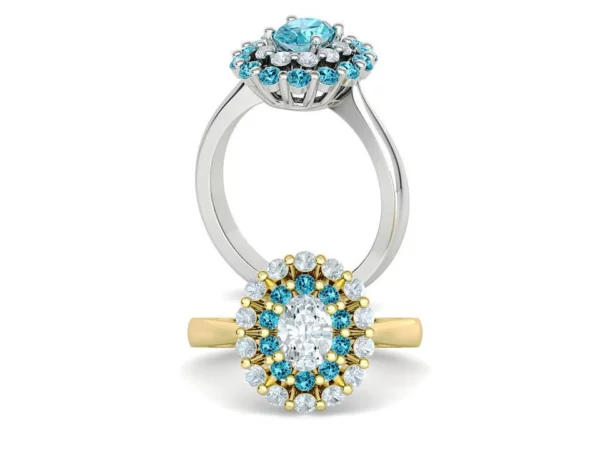 Diana Engagement Ring Oval Stone Single Prong Halo Setting