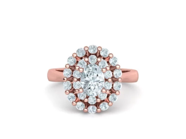 Diana Engagement Ring Oval Stone Single Prong Halo Setting