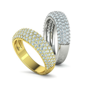 Dome Shaped Diamond Pave Ring