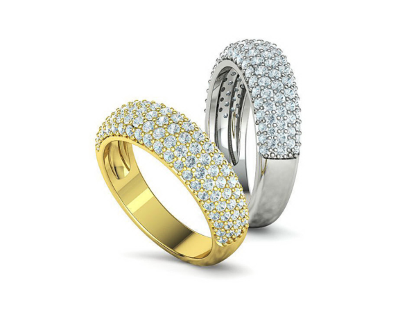 Dome Shaped Diamond Pave Ring