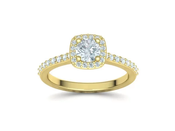 Engagement Ring Cushion Halo Half Carat Stone