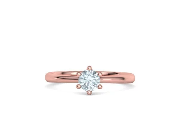 Evelyn 6Claw Solitaire Ring