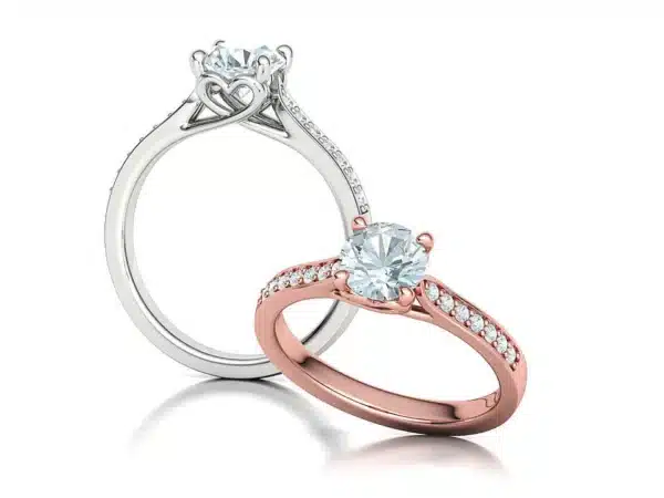 Heart Engagement Ring Solitaire Ring