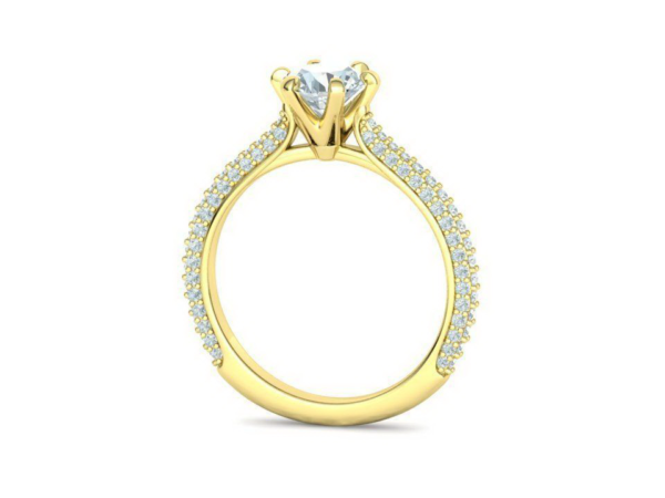 İsabella Solitaire Engagement Ring Crown Head Design