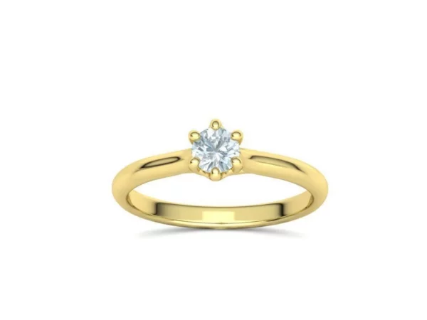 Six Prong Trellis Solitaire Engagement Ring
