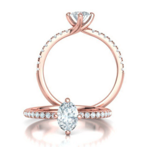 Solitaire Engagement Compass Set Four Claw Ring