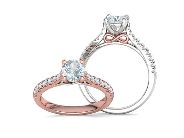 Solitaire Engagement Ring Pave Setting