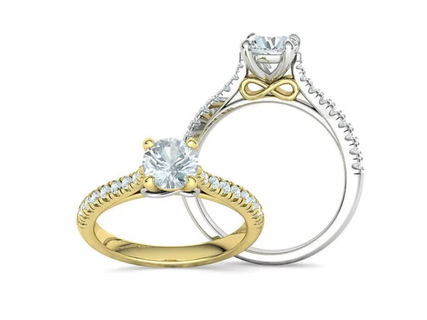 Solitaire Engagement Ring Pave Setting