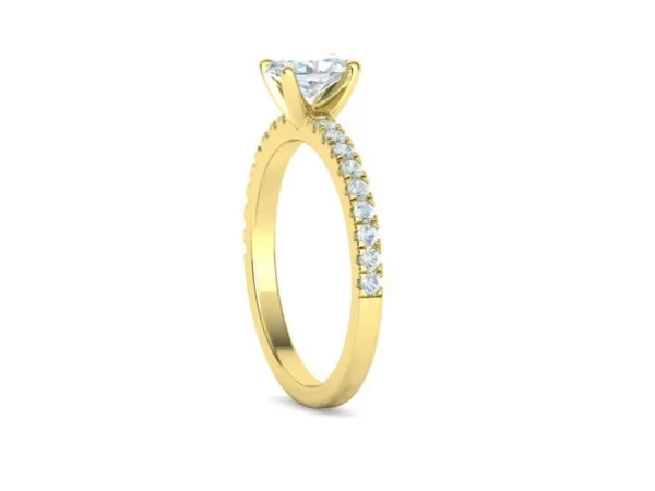 Solitaire Engagement Ring 0val Stone Cad Model