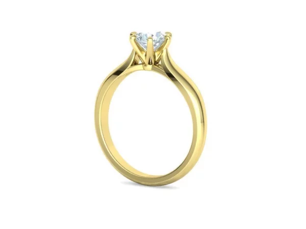 Solitaire Engagement Ring 6mm Stone 6 Prong Crown Head