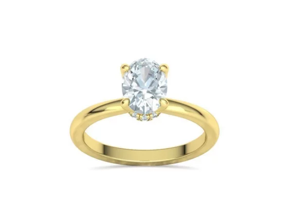 Solitaire Engagement Ring with Under Halo