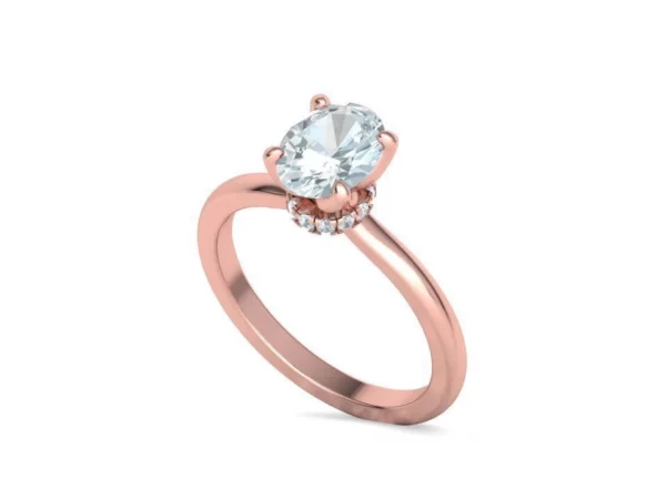 Solitaire Engagement Ring with Under Halo