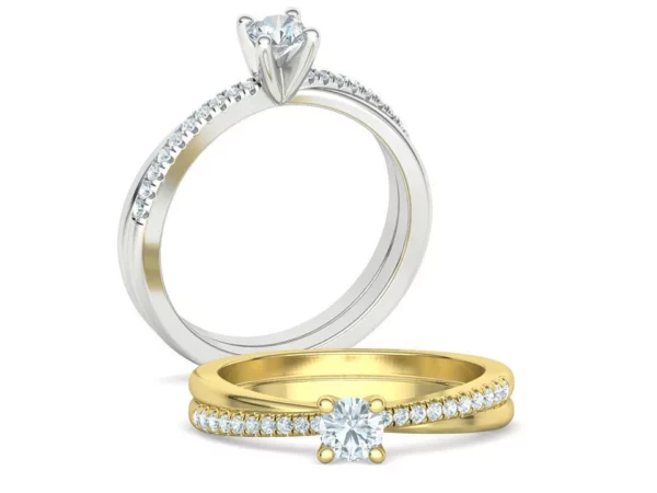 Solitaire Promise Ring French Pave Setting